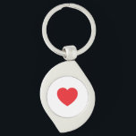Plain Modern White Red Love Heart Graphic Keychain<br><div class="desc">Plain Minimalist Modern Designs. They're all simple, attractive, unique.</div>