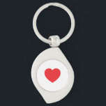 Plain Modern White Red Love Heart Graphic Keychain<br><div class="desc">Plain Minimalist Modern Designs. They're all simple, attractive, unique.</div>