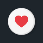 Plain Modern White Red Love Heart Graphic Magnet<br><div class="desc">Plain Minimalist Modern Designs. They're all simple, attractive, unique.</div>