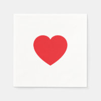 Plain Modern White Red Love Heart Graphic