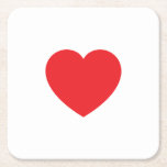 Plain Modern White Red Love Heart Graphic Square Paper Coaster<br><div class="desc">Plain Minimalist Modern Designs. They're all simple, attractive, unique.</div>
