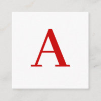 Plain Modern White Red Monogram Initial Letter