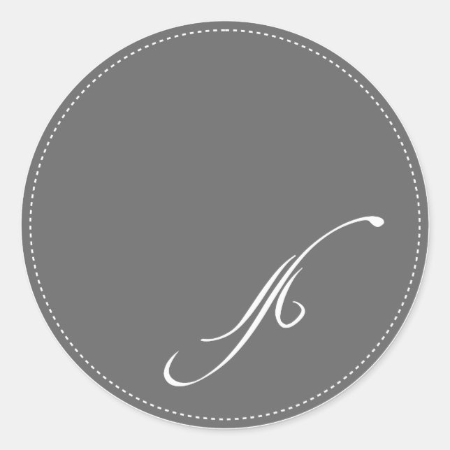 Plain Monogram C, customizable background colour Classic Round Sticker (Front)