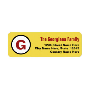 Plain & Monogram Return Address Label