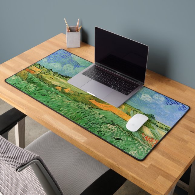 Plain Near Auvers by Vincent van Gogh Desk Mat (Office 2)