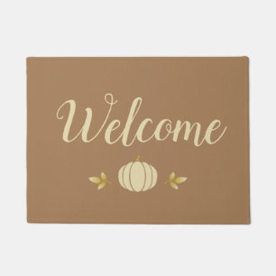 plain neutral pumpkin welcome doormat