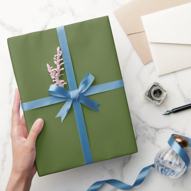 Plain Olive Green Colour Shade Tone Wrapping Paper (Gifting)