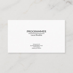 Plain One-Sided Business Card - Minimalist Design