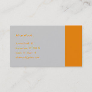 Plain Orange Grey Business Card