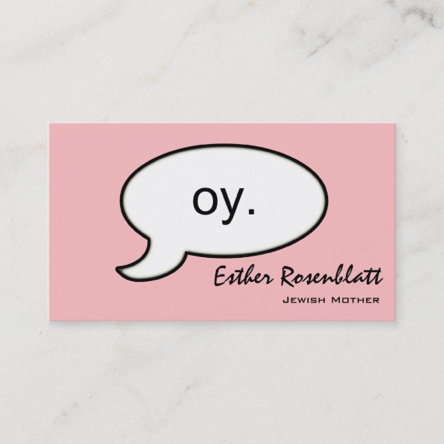 Plain Oy Cloud Jewish Mother Business Card (Front)