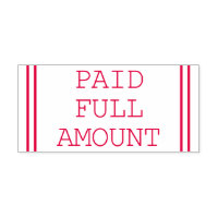 Plain "PAID FULL AMOUNT" Rubber Stamp