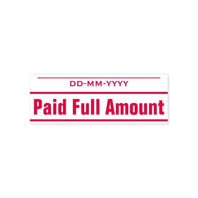Plain "Paid Full Amount" Rubber Stamp (Design)