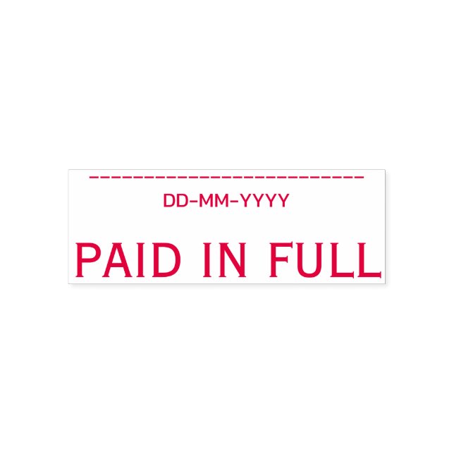 Plain "PAID IN FULL" Rubber Stamp (Design)