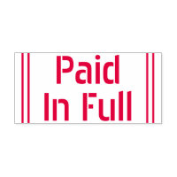 Plain "Paid In Full" Rubber Stamp