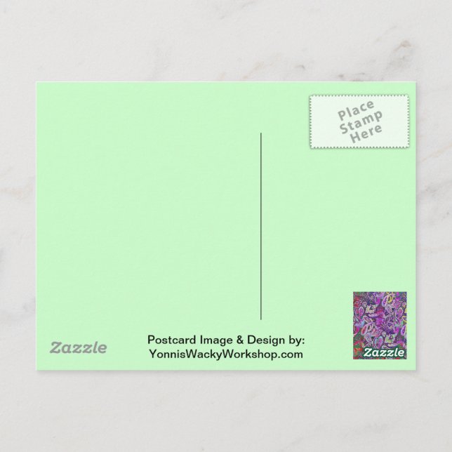 Plain Paisley 4 Postcard (Back)