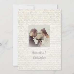 Plain parchment wedding photo invitation