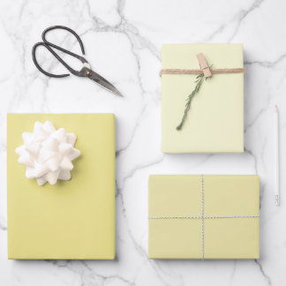 Plain Pastel Lush Gold Colour Shade Tone 3 Wrapping Paper Sheet