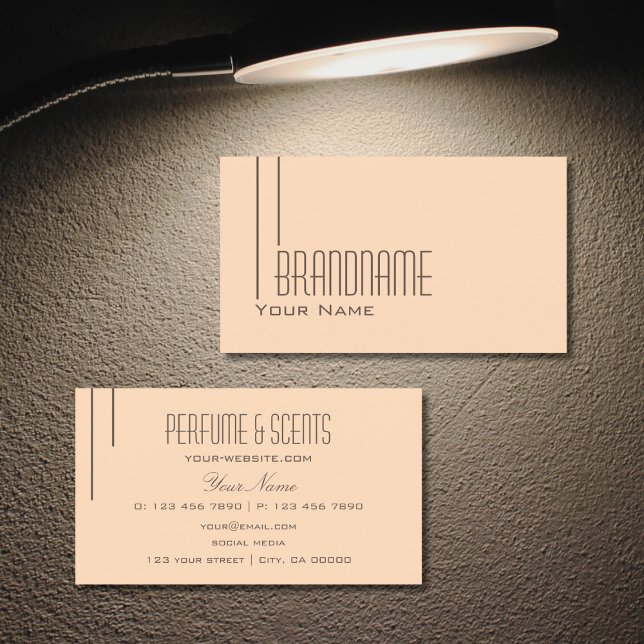 Plain Pastel Peach Modern Simple and Professional Business Card (Creator Uploaded)
