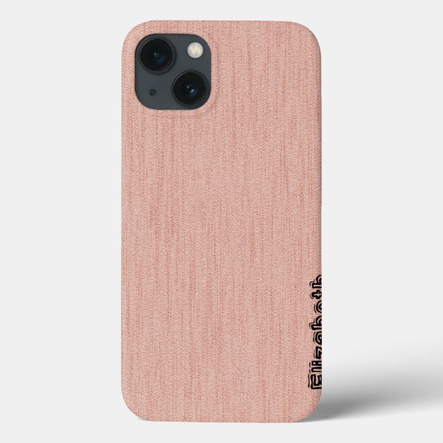 Plain Pastel Pink with Wood Grain Monogram Case-Mate iPhone Case (Back)