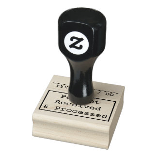 Plain "Payment Received & Processed" Rubber Stamp