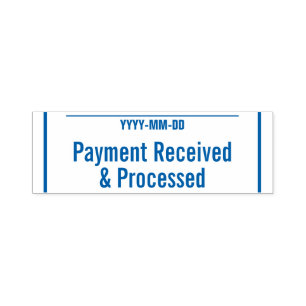 Plain "Payment Received & Processed" Rubber Stamp