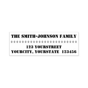 Plain Personalized Family Name + Address Self-inking Stamp