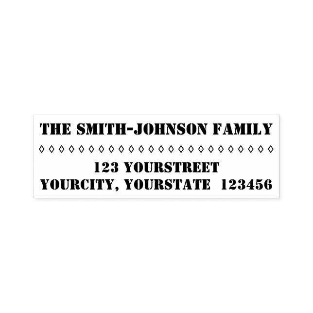 Plain Personalized Family Name + Address Self-inking Stamp (Design)