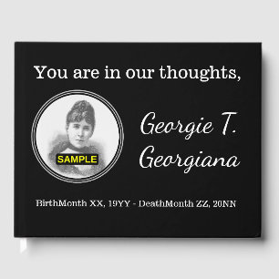 Plain, Personalized Funeral/Memorial Guest Book