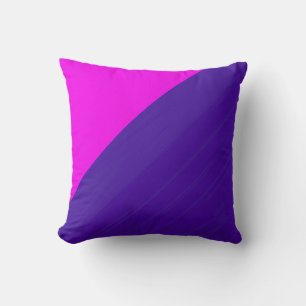 Plain pink and dark purple background throw pillow