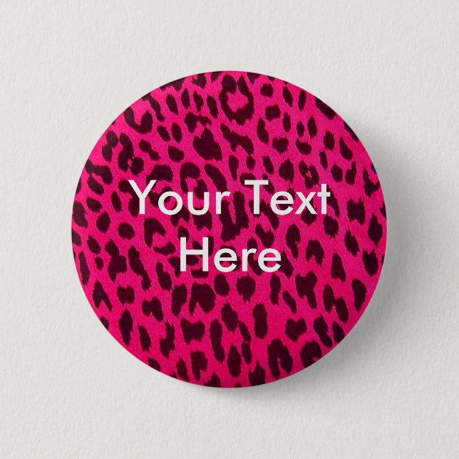 Plain Pink Leopard Print Button (Front)