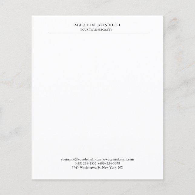 Plain Professional Black & White Minimalist (Front)