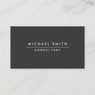 Plain Professional Elegant Black Modern Simple Business Card