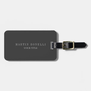 Plain Professional Grey Black Luggage Tag