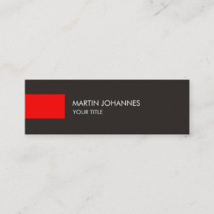 Plain Professional Red Grey Slim Business Card