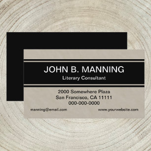 Plain Professional Tan and Black Stripe Business Card