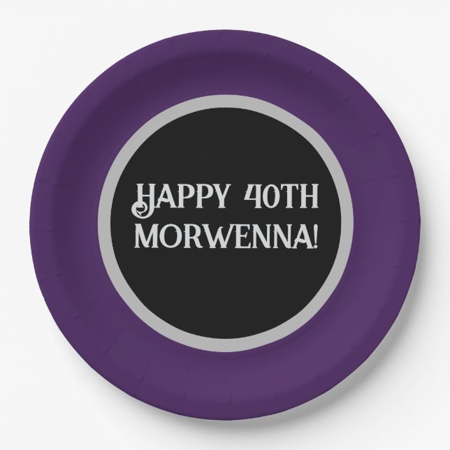 Plain Purple Dark Goth Paper Plate (Front)