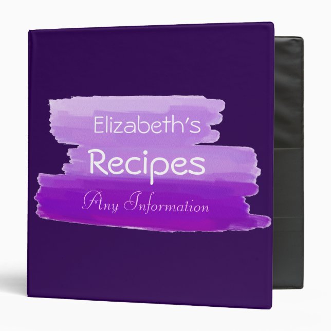 Plain Purple Elegant Modern Violet Binder (Front/Inside)