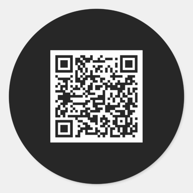 Plain QR Code Elegant Scannable Professional Classic Round Sticker (Front)