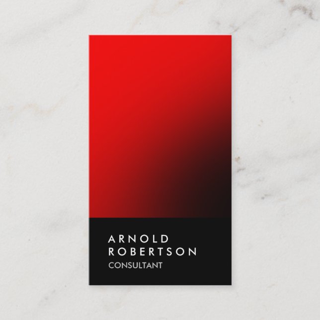 Plain Red Black Trendy Consultant Business Card (Front)