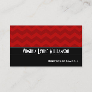 Plain Red Chevron Modern Business Cards