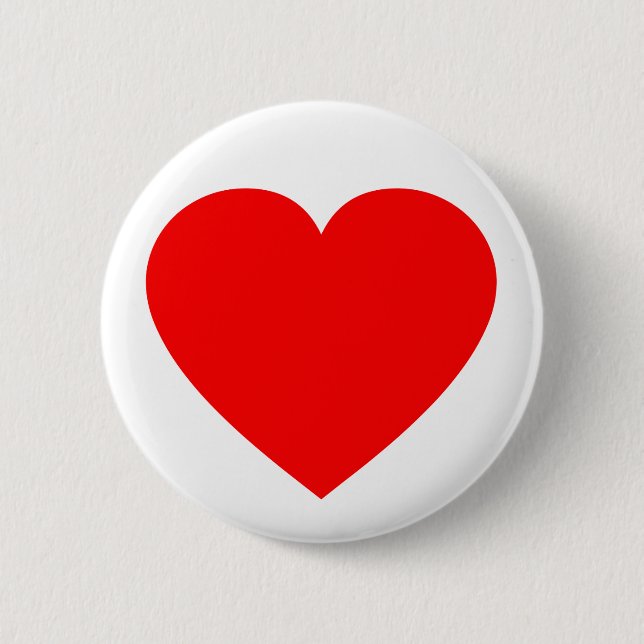 Plain Red Heart 2 Inch Round Button (Front)