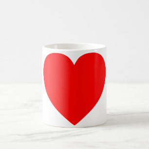 Plain Red Heart Coffee Mug