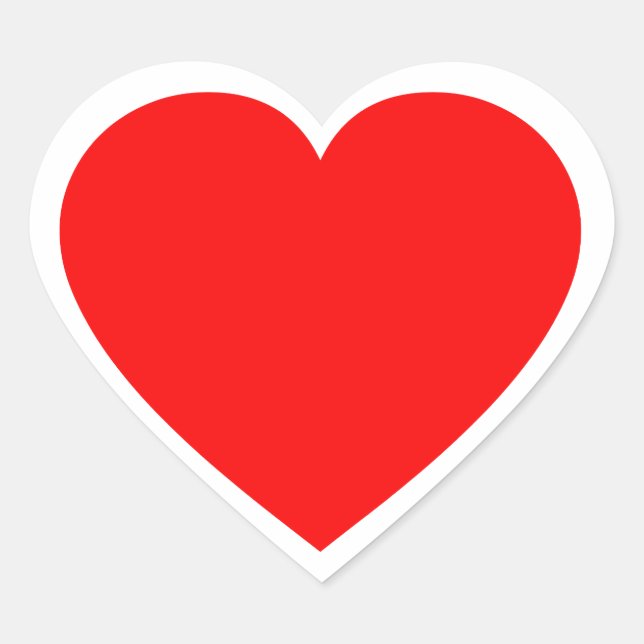 Plain Red Heart Heart Sticker (Front)