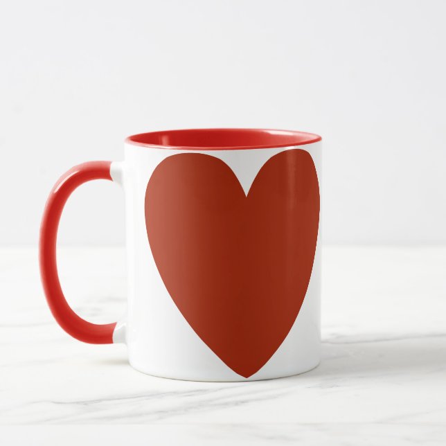 Plain Red Heart Mug (Left)