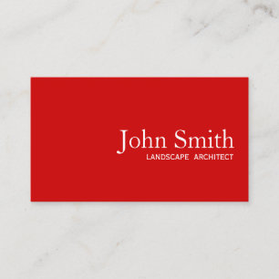 Plain Red Landscape Architect Landscaping Business Card