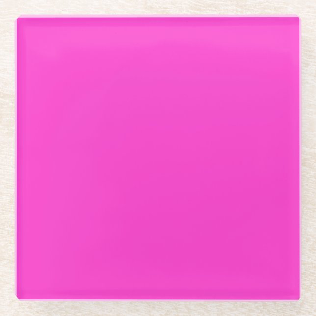 Plain Retro Tree Baubles Magenta glass Coaster (Front)