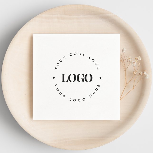 Plain Round Business Logo Company Event Minimalist Napkin (Creator Uploaded)