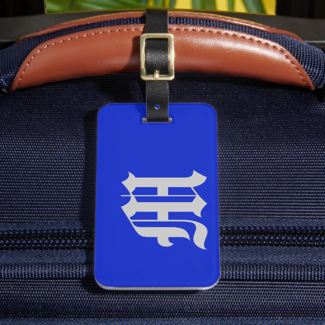 Plain Royal Blue Luggage Tag (Front Insitu 2)
