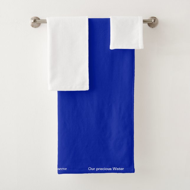 Plain Royal Blue with White Hand Towels (Insitu)