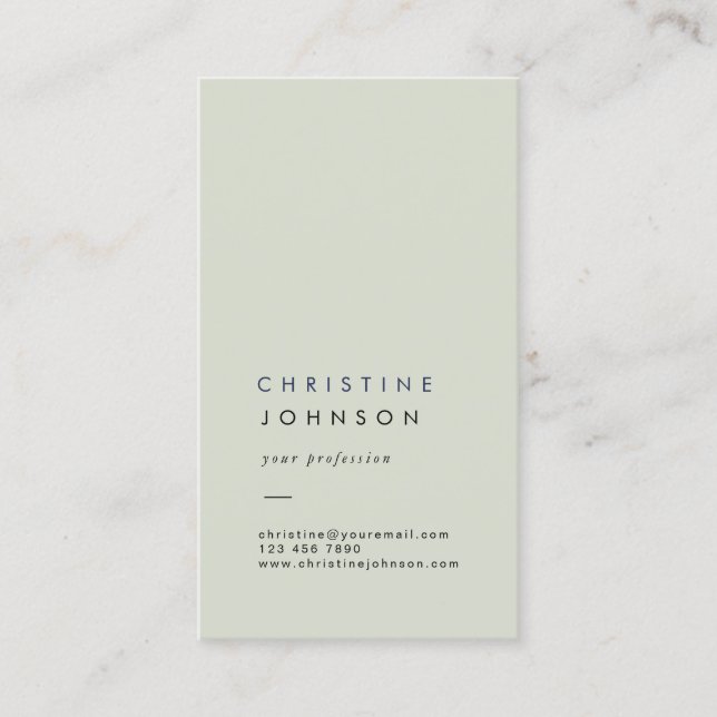 plain sage green business card (Front)